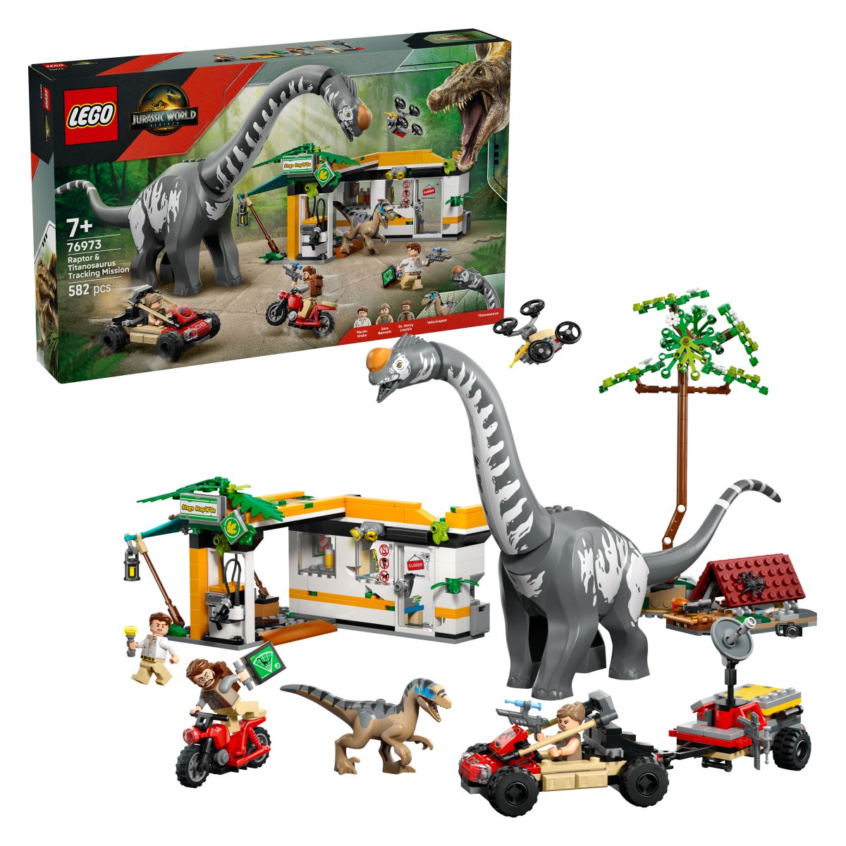 Lego Jurassic World 76973 Zasledovanje raptorja in titanozavra