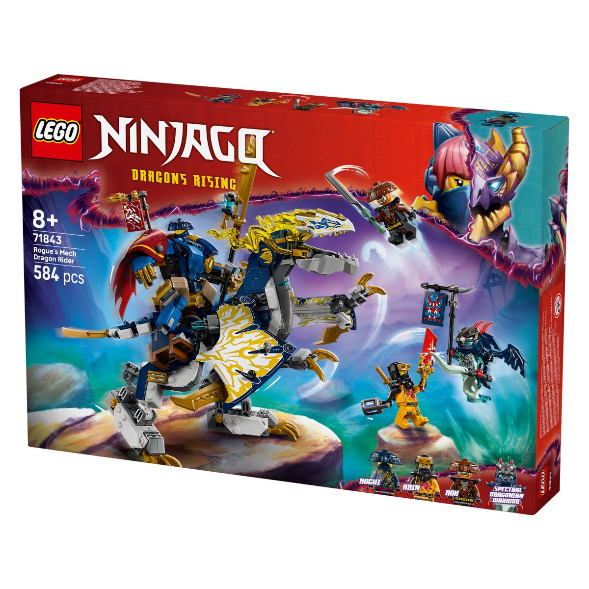Lego Ninjago 71843 Rogue v robotskem oklepu jezdi zmaja