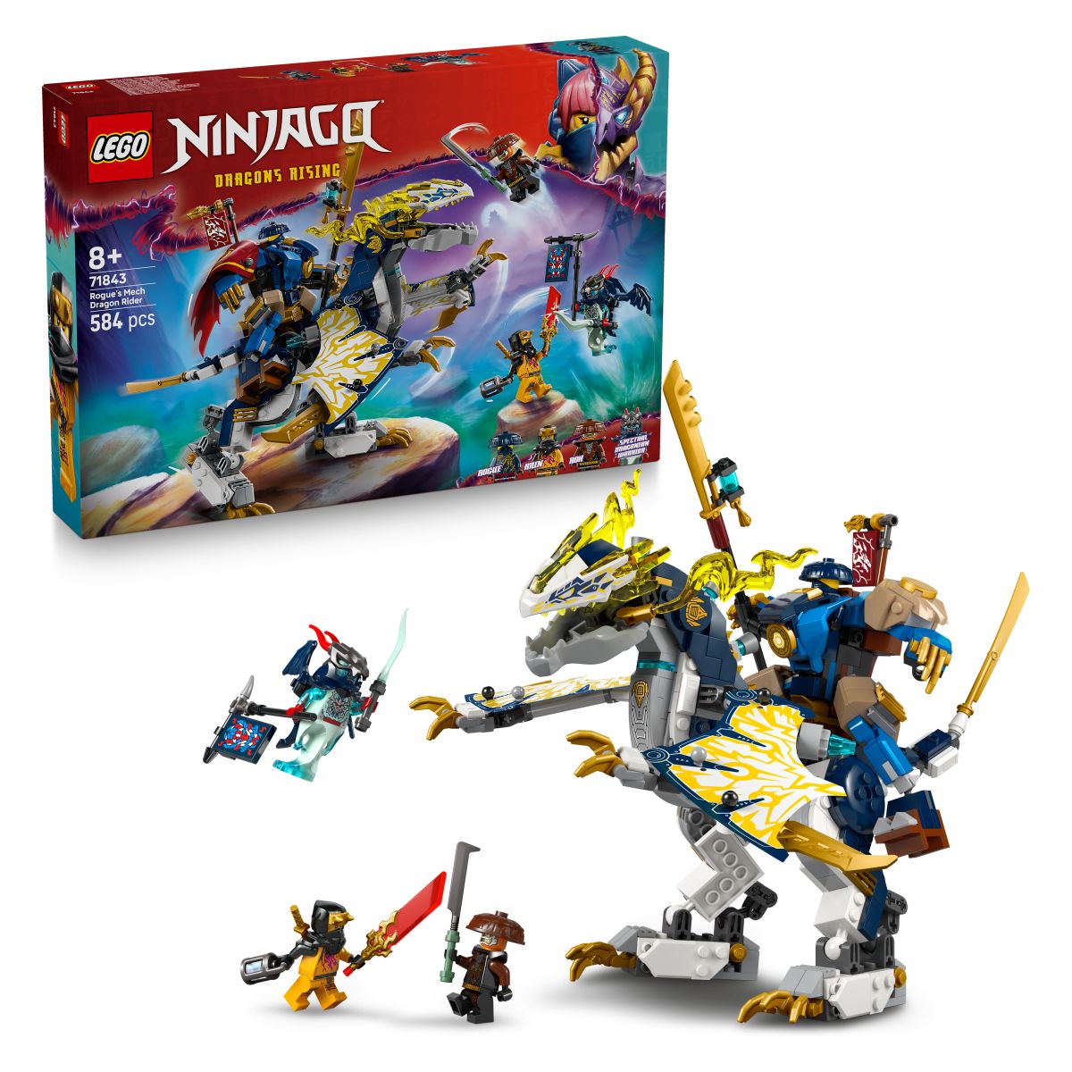 Lego Ninjago 71843 Rogue v robotskem oklepu jezdi zmaja