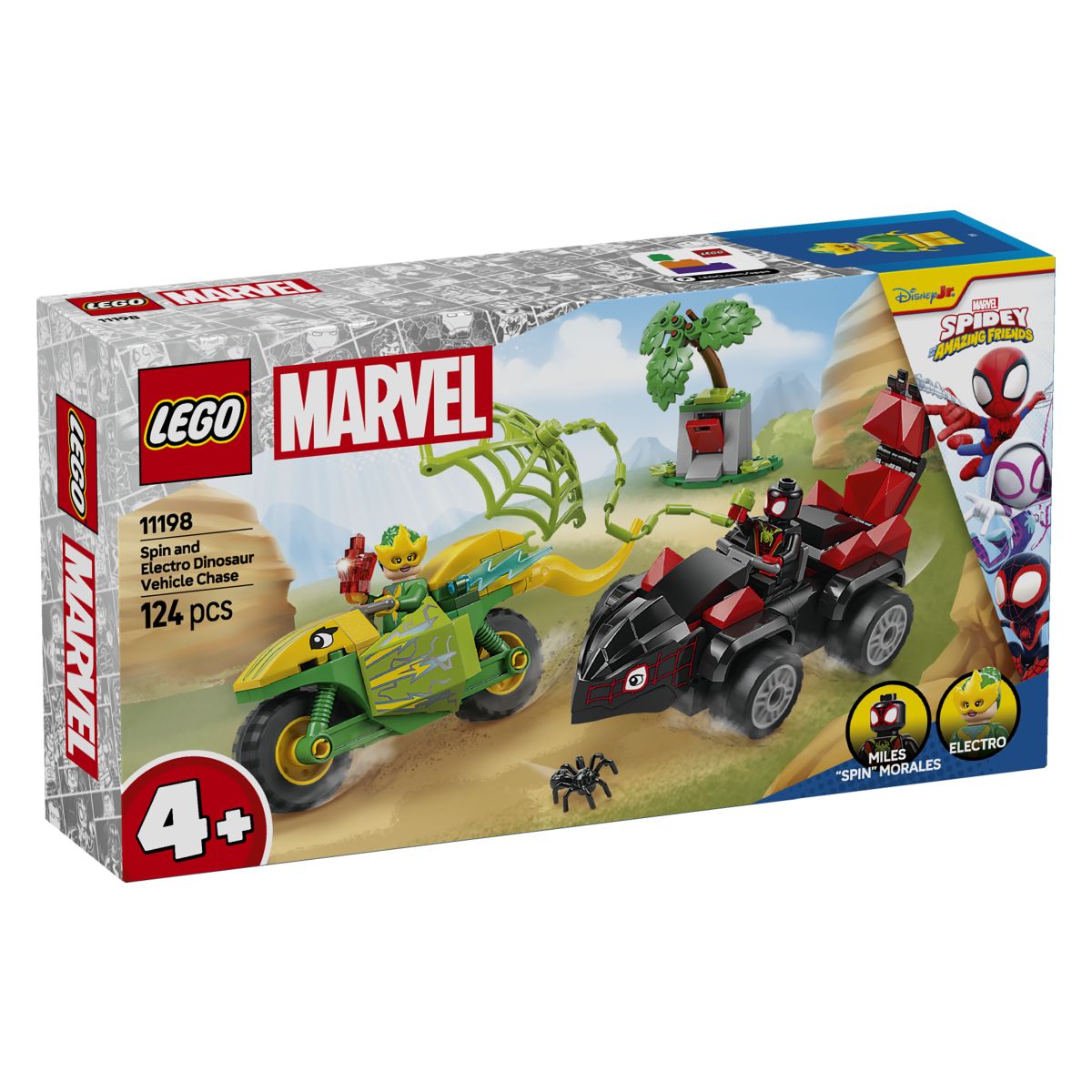 Lego Spidey 11198 Pregon z dino voziloma Spin in Elektro