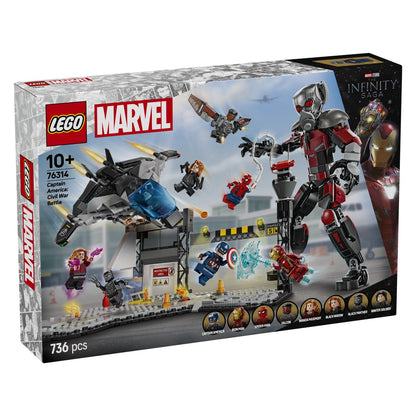 Lego Super Heroes 76314 Stotnik Amerika: Državljanska vojna, akcijska bitka