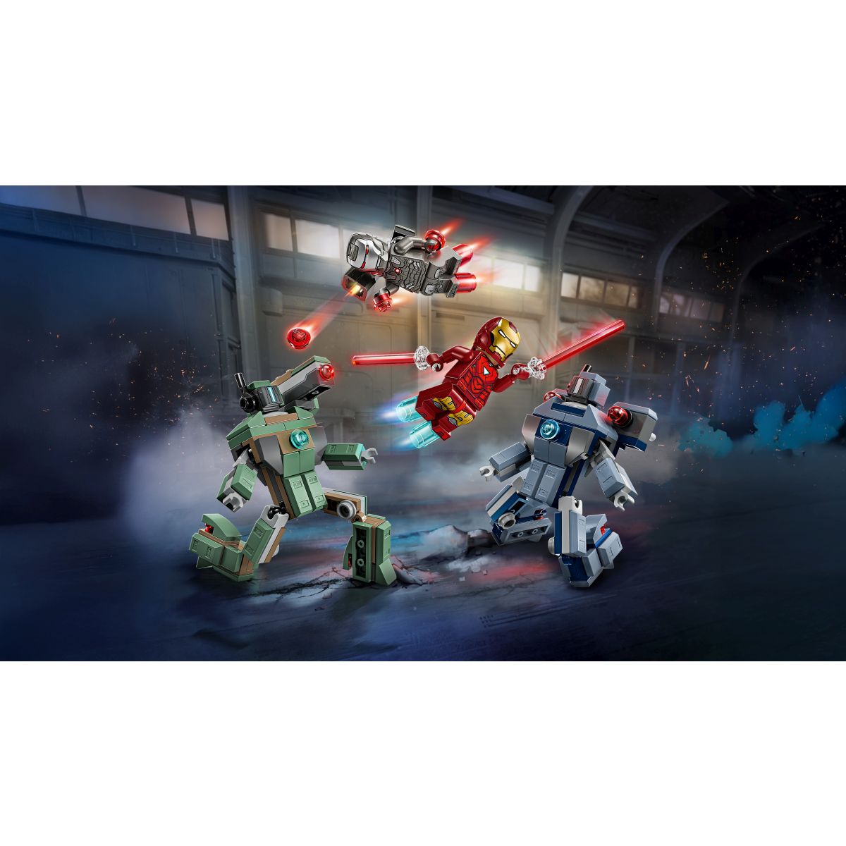 Lego Super Heroes 76320 Iron Man in War Machine proti dronom Hammer