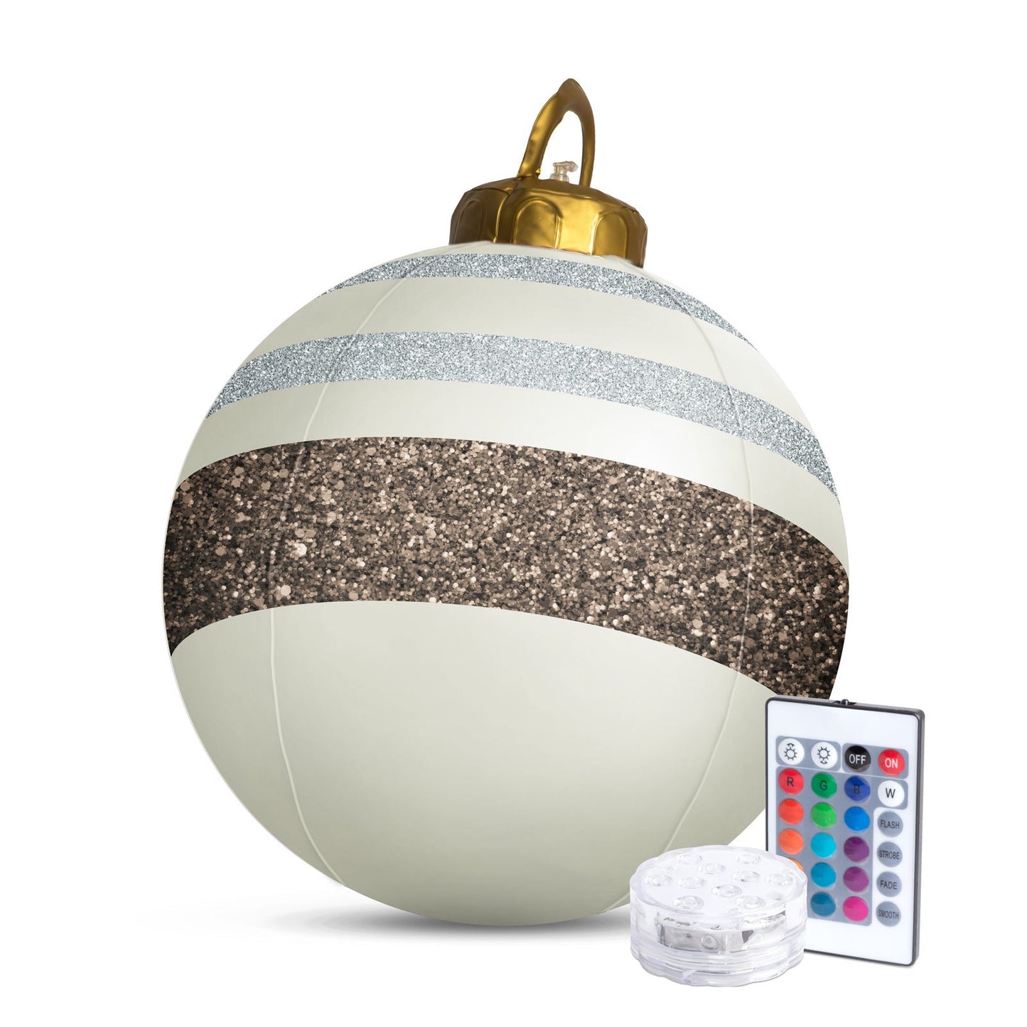 Napihljiva RGB LED okrasna krogla za božič - 60 cm - bela - zunanja - Osvetlitev
