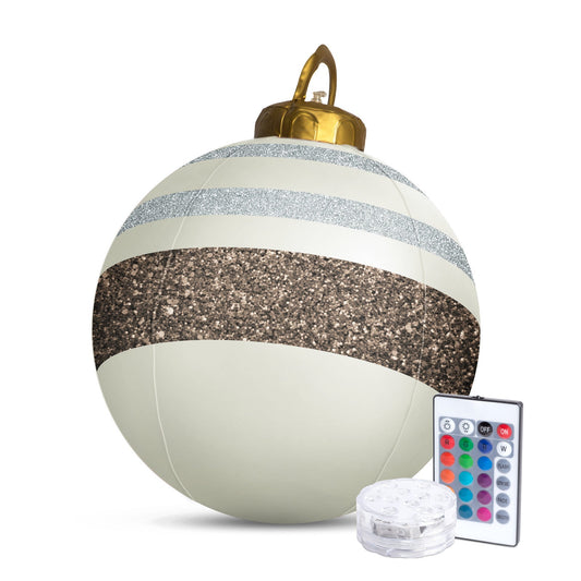 Napihljiva RGB LED okrasna krogla za božič - 60 cm - bela - zunanja - Osvetlitev