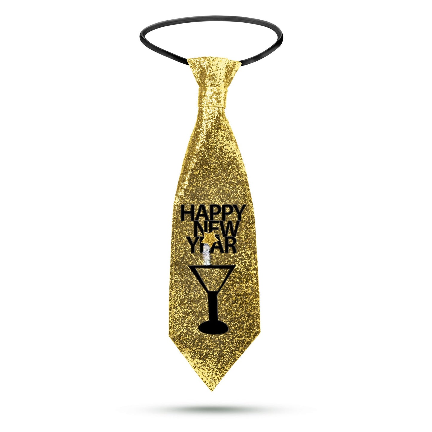 Novoletna kravata - zlate bleščice - 41 x 11 cm - Happy new year - Okraski