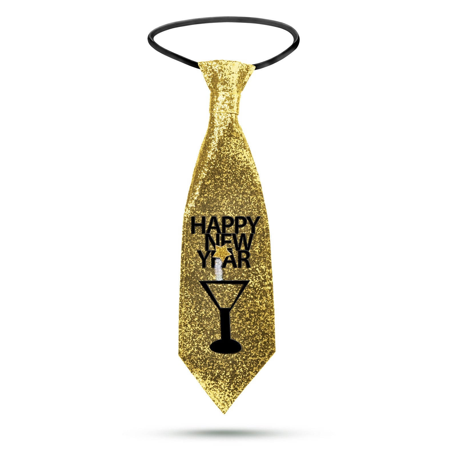Novoletna kravata - zlate bleščice - 41 x 11 cm - Happy new year - Okraski