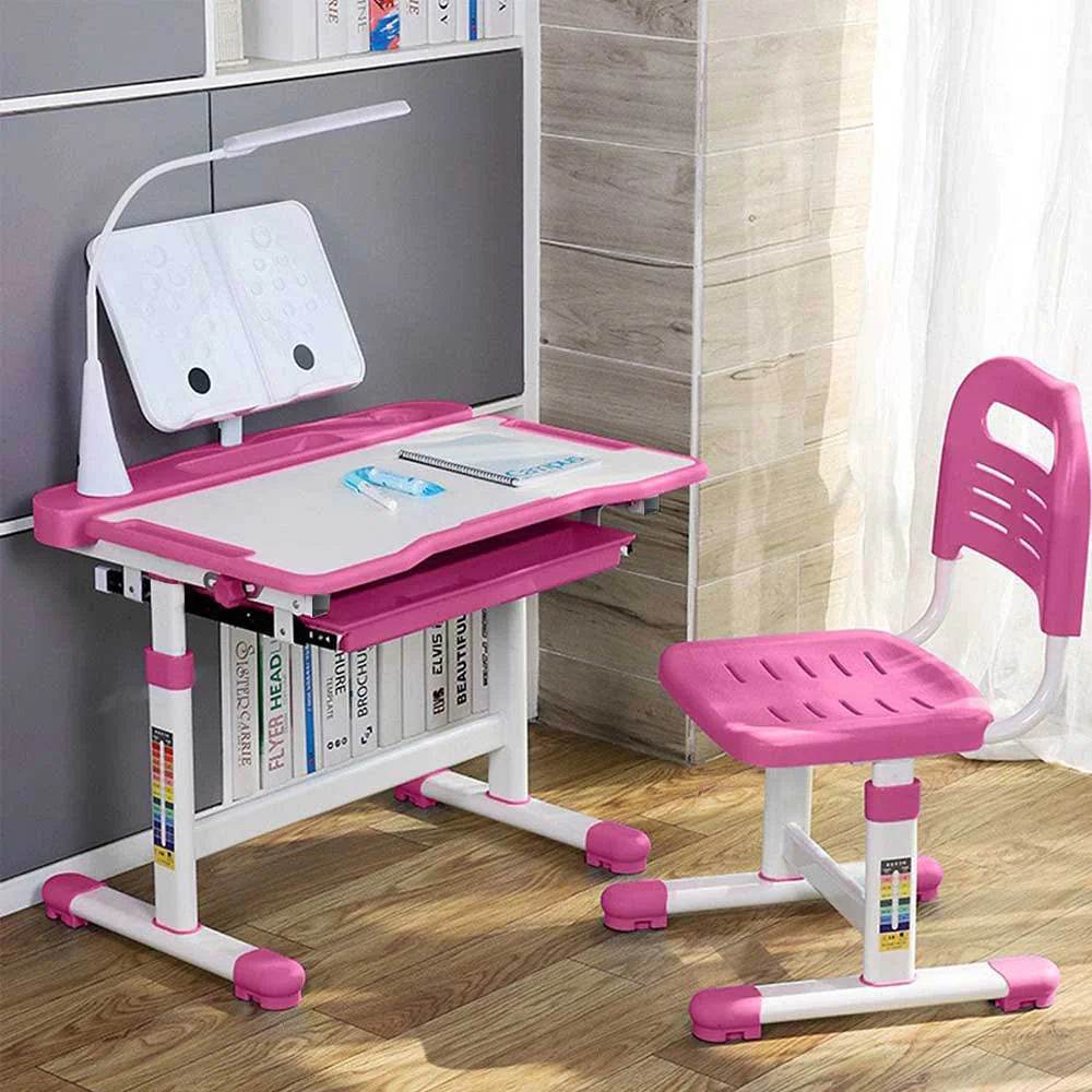 Otroška ergonomska miza s stolom – nastavljiva višina in LED lučka - n/a