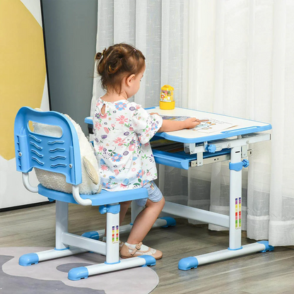 Otroška ergonomska miza s stolom – nastavljiva višina in LED lučka - n/a