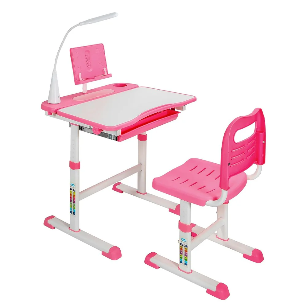 Otroška ergonomska miza s stolom – nastavljiva višina in LED lučka - n/a