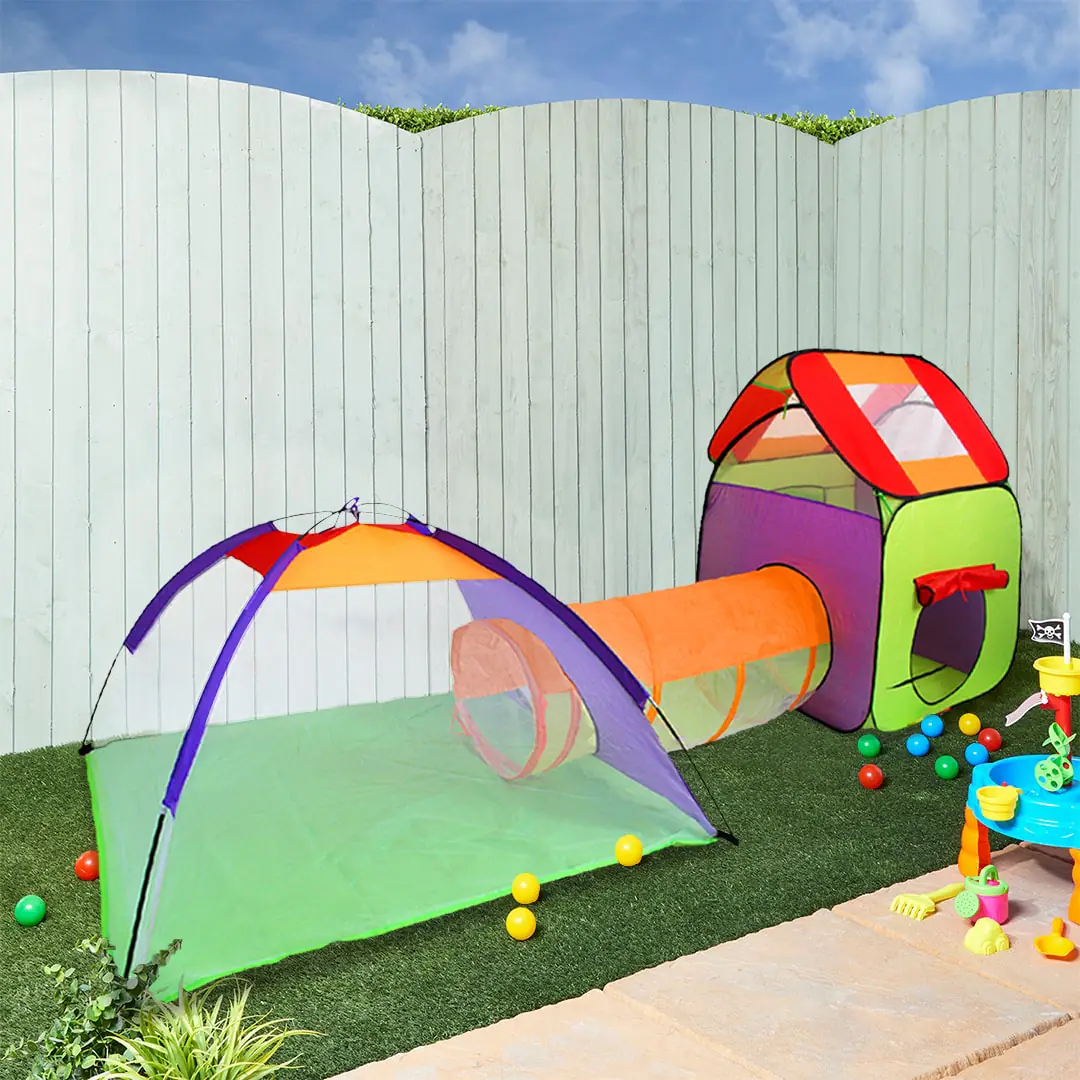 Otroški igralni šotor s tunelom hiško in 200 žogicami - All > For Kids