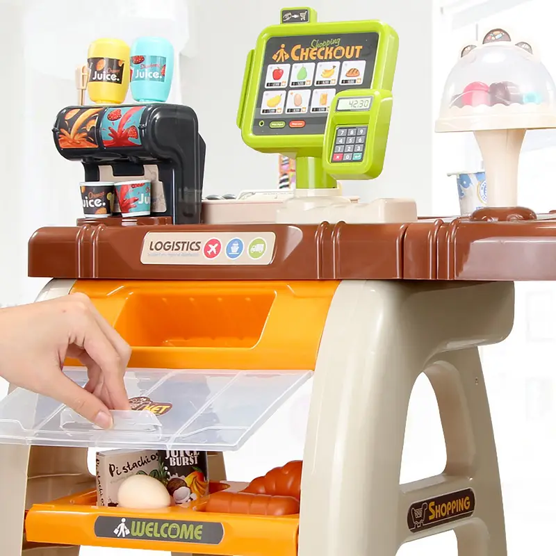 Otroški supermarket komplet trgovina z blagajno vozičkom in 65 dodatki - All > For Kids