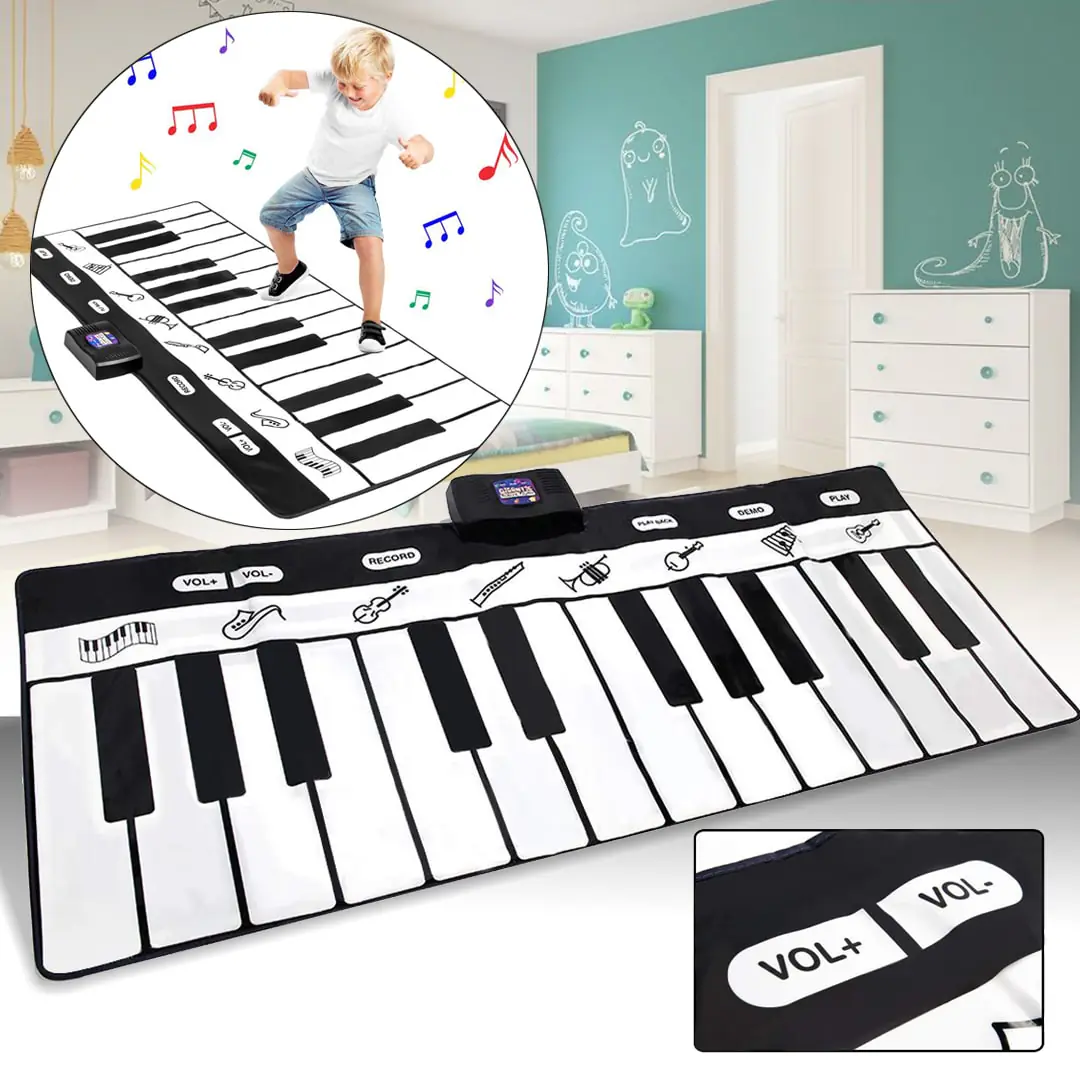 Otroški talni klavir – glasbena igralna podloga z zvoki -8 instrumentov in snemanje - Home and garden > Gift