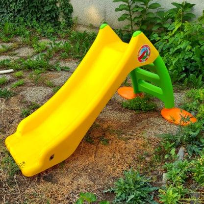 Otroški tobogan Dohany 120 cm z vodnim priklopom – rumen za igro doma in na vrtu - Tobogani