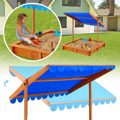 Peskovnik za otroke z nastavljivo streho – zaščita pred soncem (117 x 117 cm) - All > For Kids