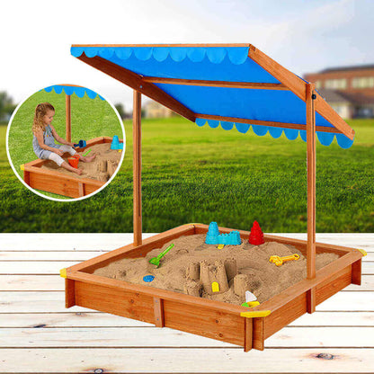 Peskovnik za otroke z nastavljivo streho – zaščita pred soncem (117 x 117 cm) - All > For Kids