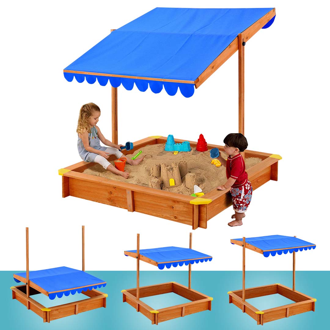 Peskovnik za otroke z nastavljivo streho – zaščita pred soncem (117 x 117 cm) - All > For Kids