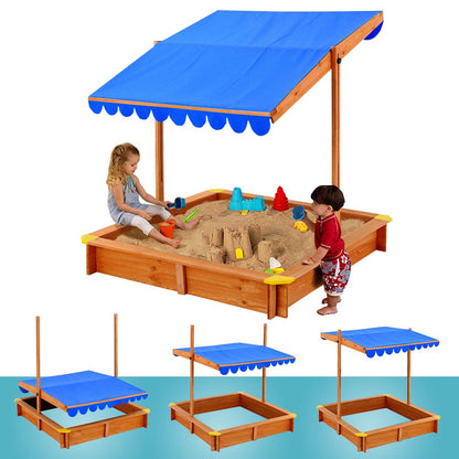 Peskovnik za otroke z nastavljivo streho – zaščita pred soncem (117 x 117 cm) - All > For Kids