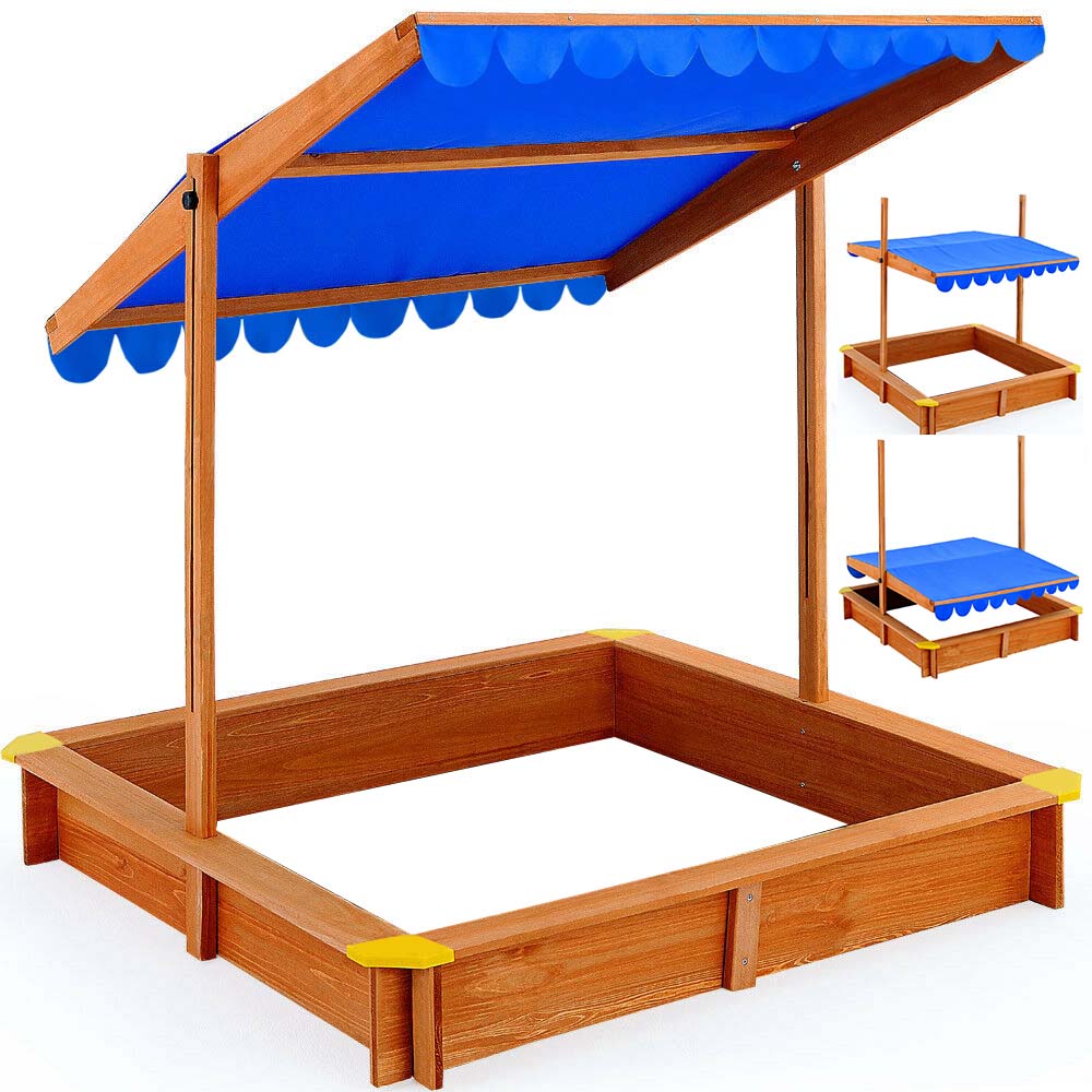 Peskovnik za otroke z nastavljivo streho – zaščita pred soncem (117 x 117 cm) - All > For Kids