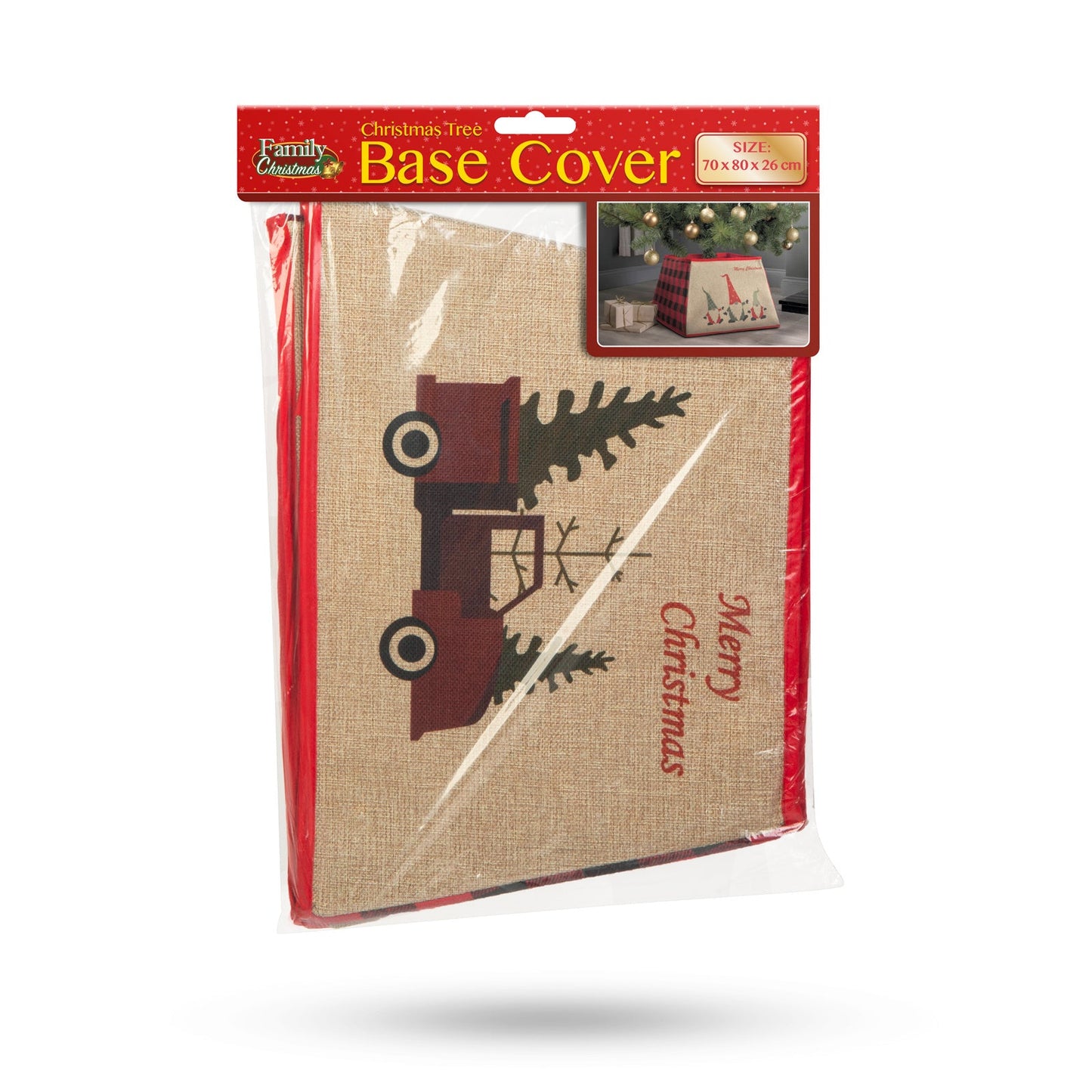 Pokrov za stojalo božičnega drevesa - božični avto - 55 x 26 cm - Dodatki za božično drevo
