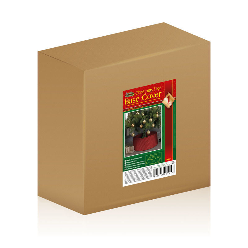Pokrov za stojalo božičnega drevesa - rdeč plastičen - 65 x 23 cm - Dodatki za božično drevo