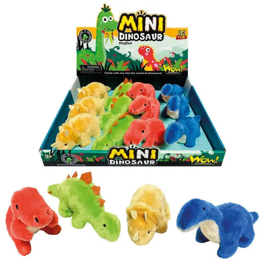Set plišastih dinozavrov (12 kosov) 16cm 4 vrste - T-rex, Brachiosaurus, Stegosaurus, Triceratops - MiniPark