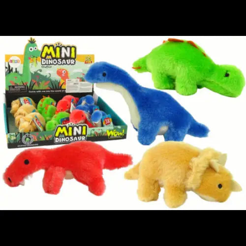Set plišastih dinozavrov (12 kosov) 16cm 4 vrste - T-rex, Brachiosaurus, Stegosaurus, Triceratops - MiniPark