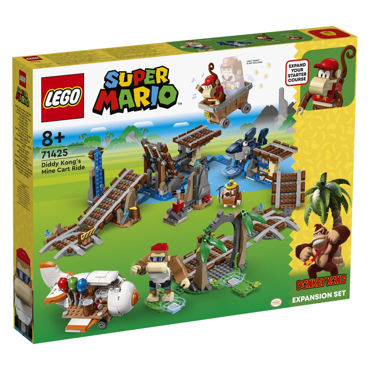 Lego Super Mario 71425 Razširitveni komplet Diddy Kongova vožnja z rudniškim vozičkom