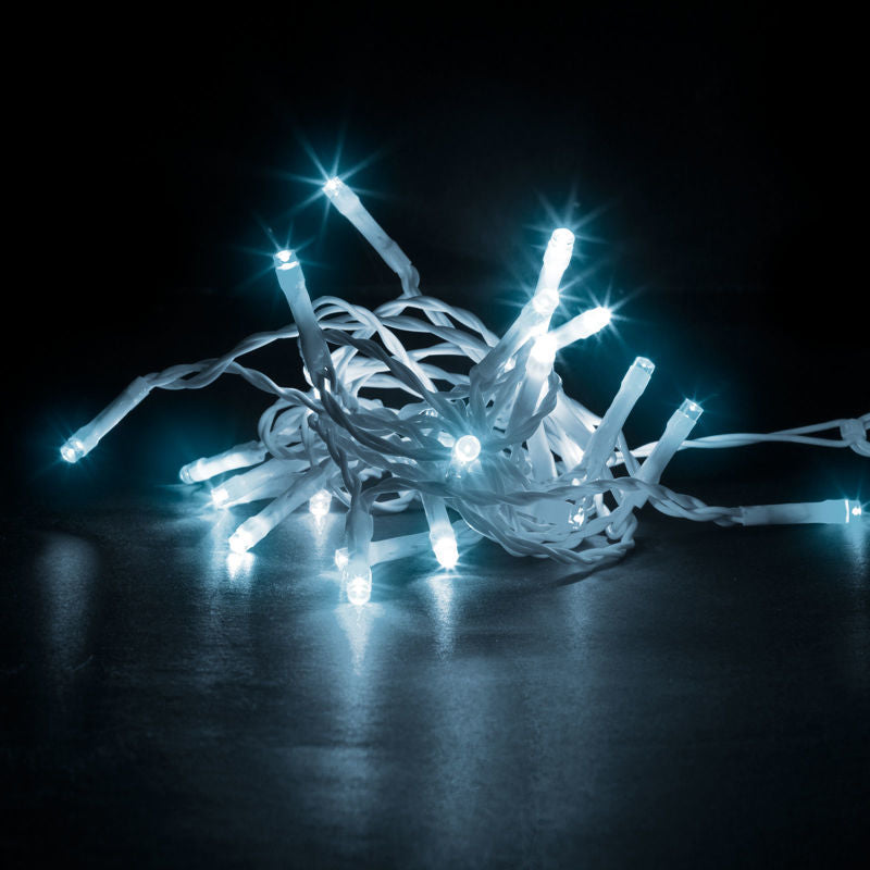 Zunanja svetlobna zavesa s 100 LED diodami 2,2m hladno bela omrežno napajanje IP44 - 8 programov - Osvetlitev