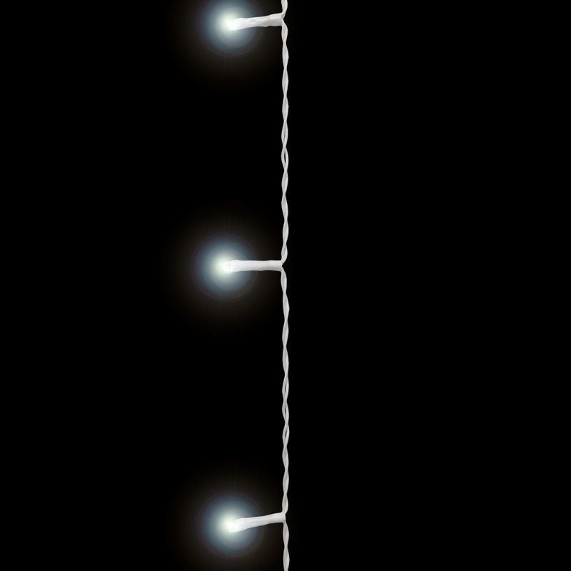 Zunanja svetlobna zavesa s 100 LED diodami 2,2m hladno bela omrežno napajanje IP44 - 8 programov - Osvetlitev